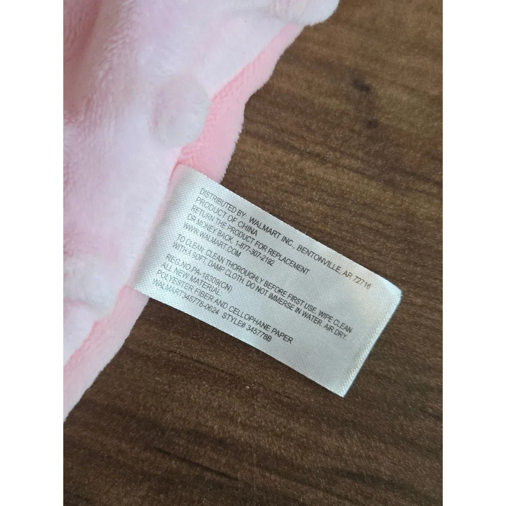 Walmart Parent's Choice Pink Deer Lovey Security Blanket Minky Plush Fawn Rattle